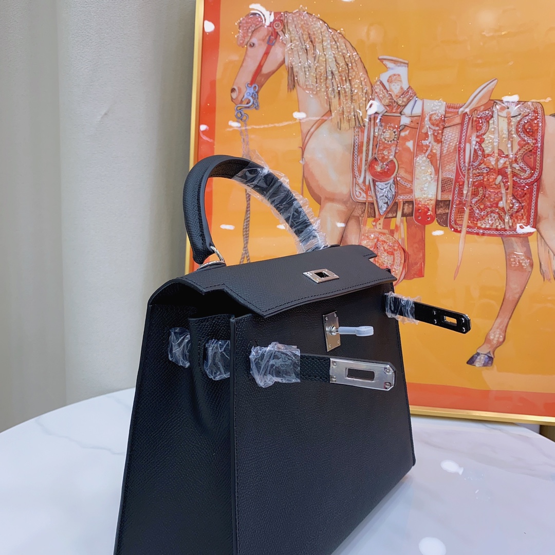 H-Inspired Kelly Haze Black Silver Hardware - Bag - Gorchic - $148.99