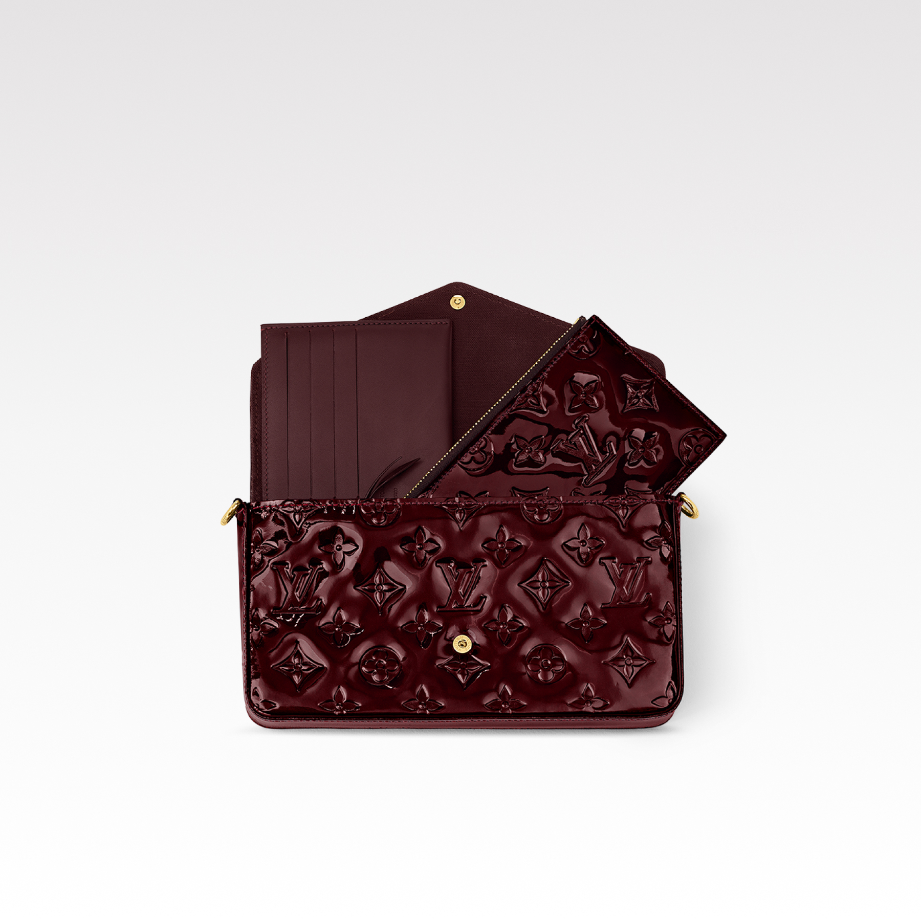 Designer Monogram  Felicie Pochette Monogram Vernis- Bag - Gorchic - $82.99