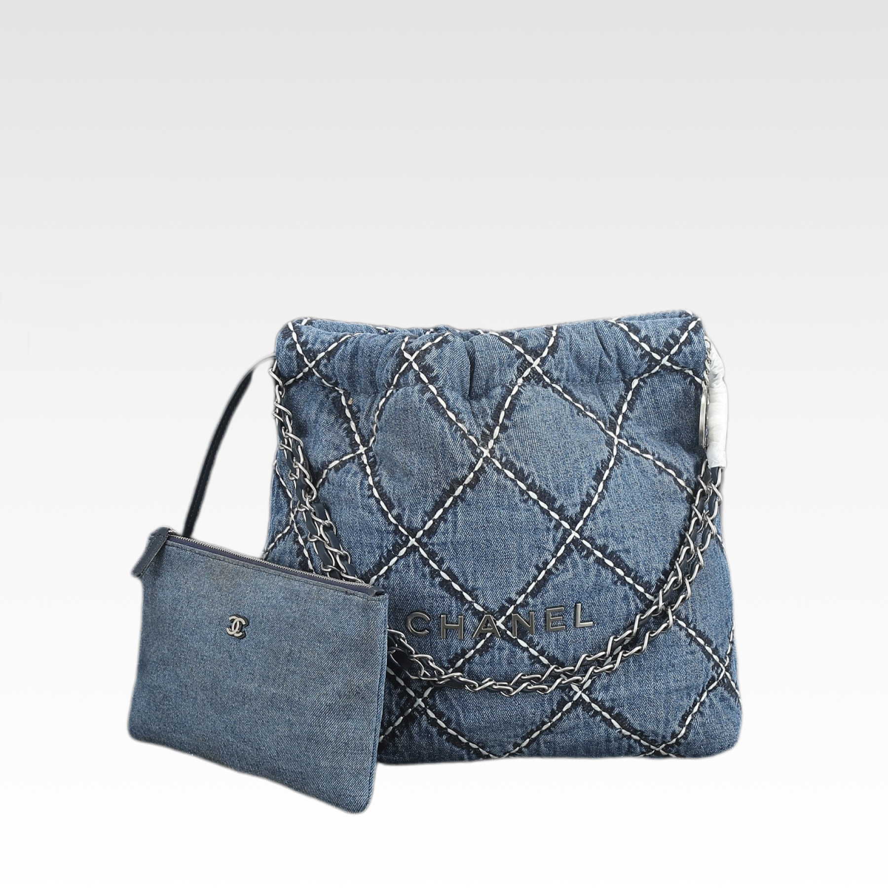 CC Inspired Stitched Denim Quilted CC Inspired 22 Blue - Bag - Gorchic - $129.99