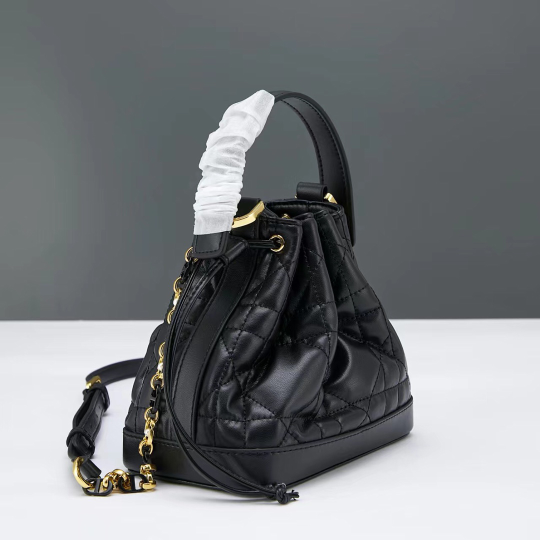 Small D Inspired Jolie Bucket Bag-Black - Bag - Gorchic - $135.99