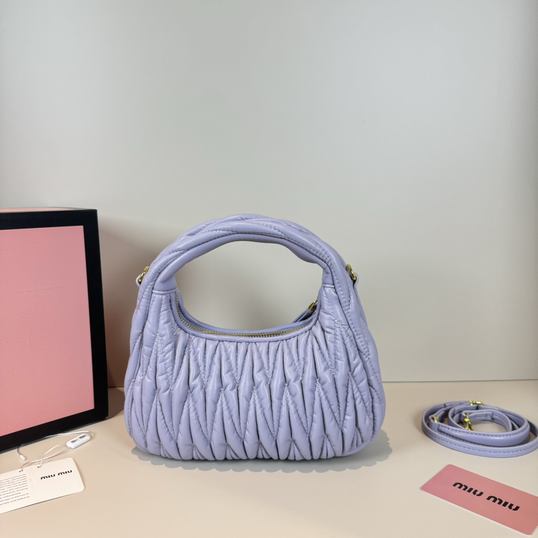 MU Wander matelassé nappa leather hobo bag handbag - Bag - Gorchic - $114.99