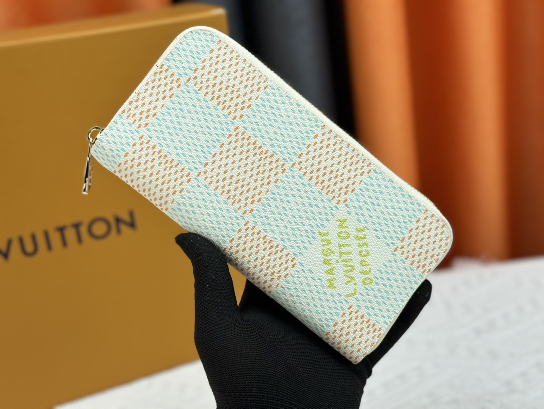 Designer Monogram  Zippy Wallet Vertical Canvas Wallet-Red With Blue Plaid  Wallet - Gorchic - $55.99