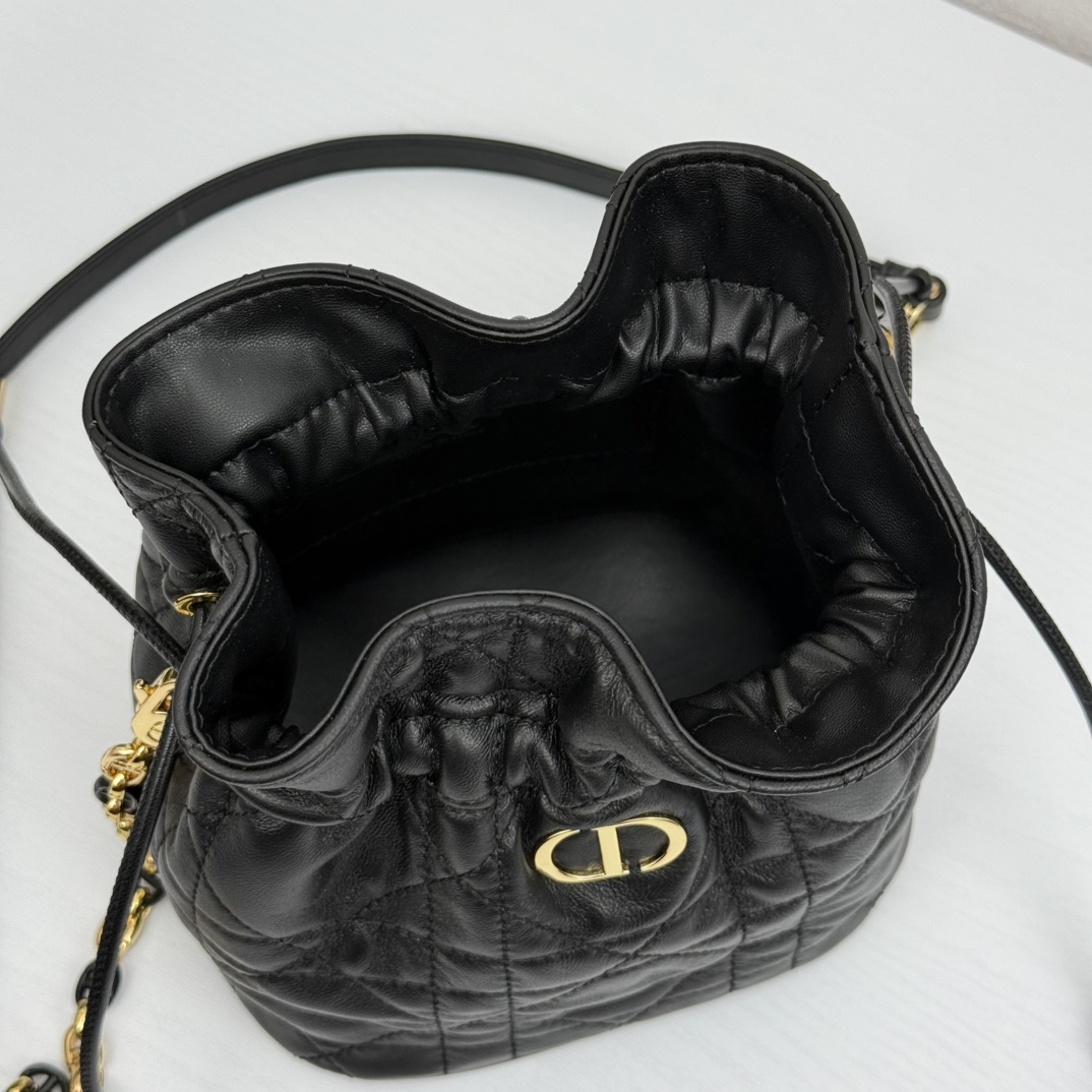 D Inspired 30 Montaigne Drawstring Mini Bucket Bag - Black Bag - Gorchic - $173.99