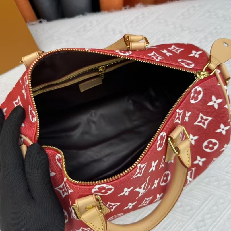 Designer Monogram Speedy P9 Bandoulière 30 - Red- Bag - Gorchic - $146.99