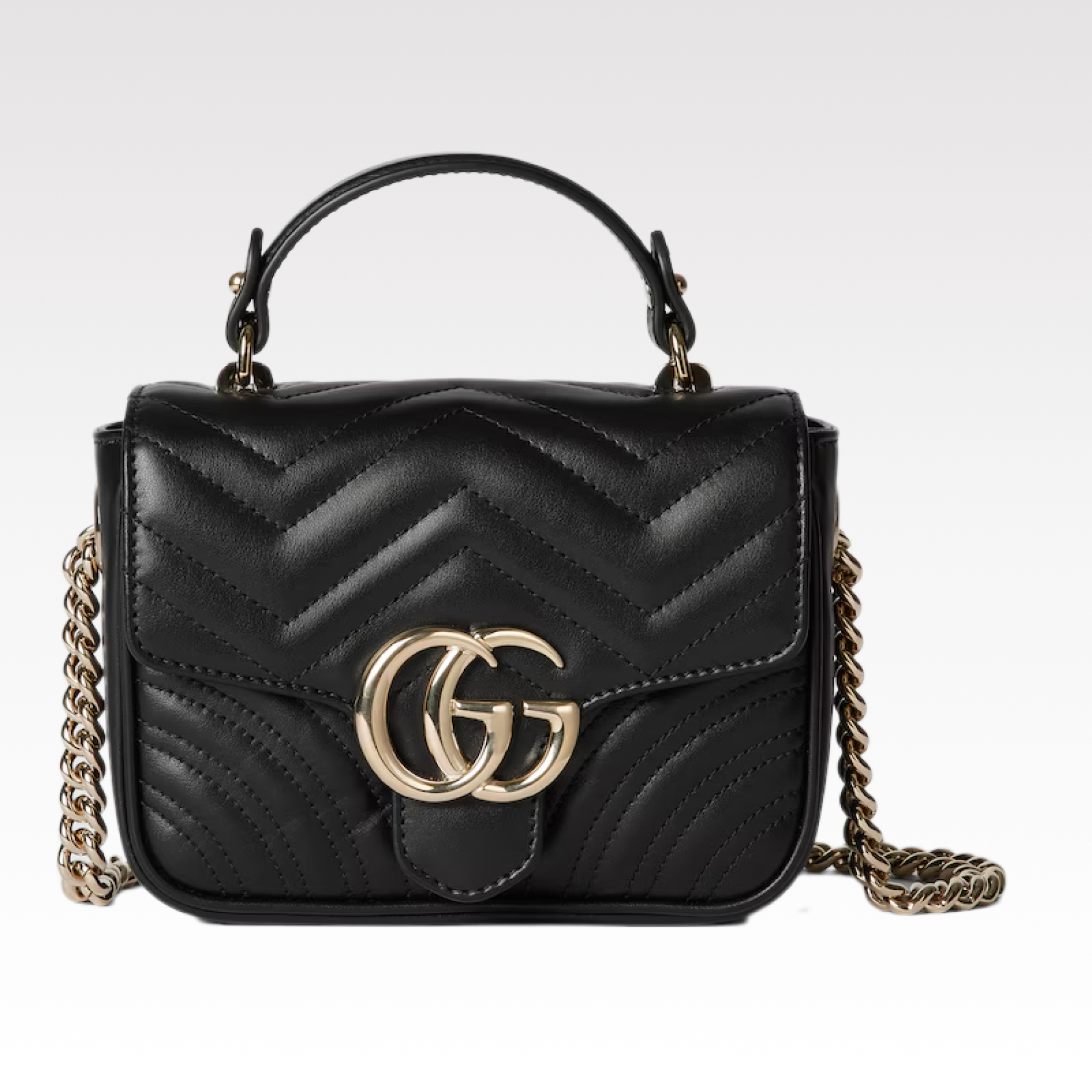 Double-G GG Marmont Mini Top Handle Bag-Black - Bag - Gorchic - $128.99