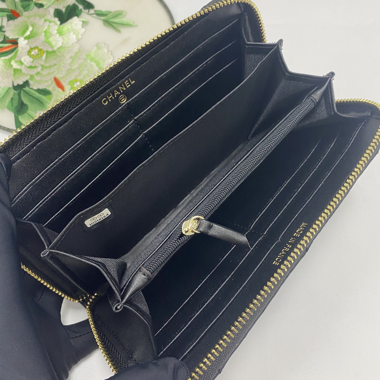 CC Inspired Boy Zip Around Wallet Quilted Caviar Long-Plain Gold Wallet - Gorchic - $52.99