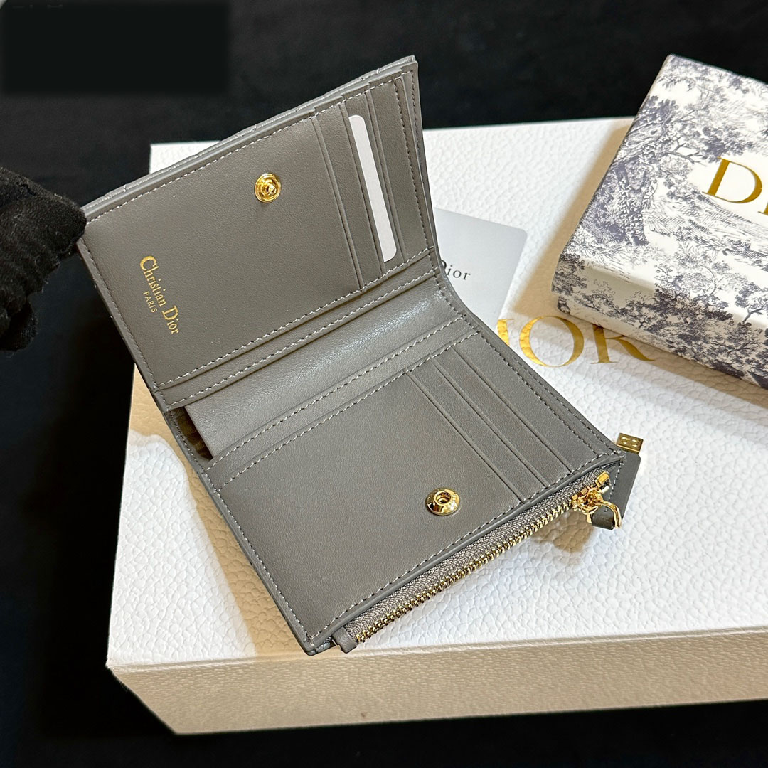 D Inspired Caro Dahlia Wallet-Gray Leather  Wallet - Gorchic - $55.99