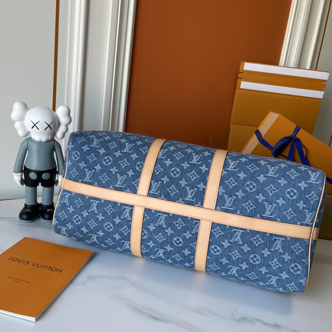Designer Monogram  Keepall Bandoulière 50 Monogram Denim Bag - Gorchic - $167.99