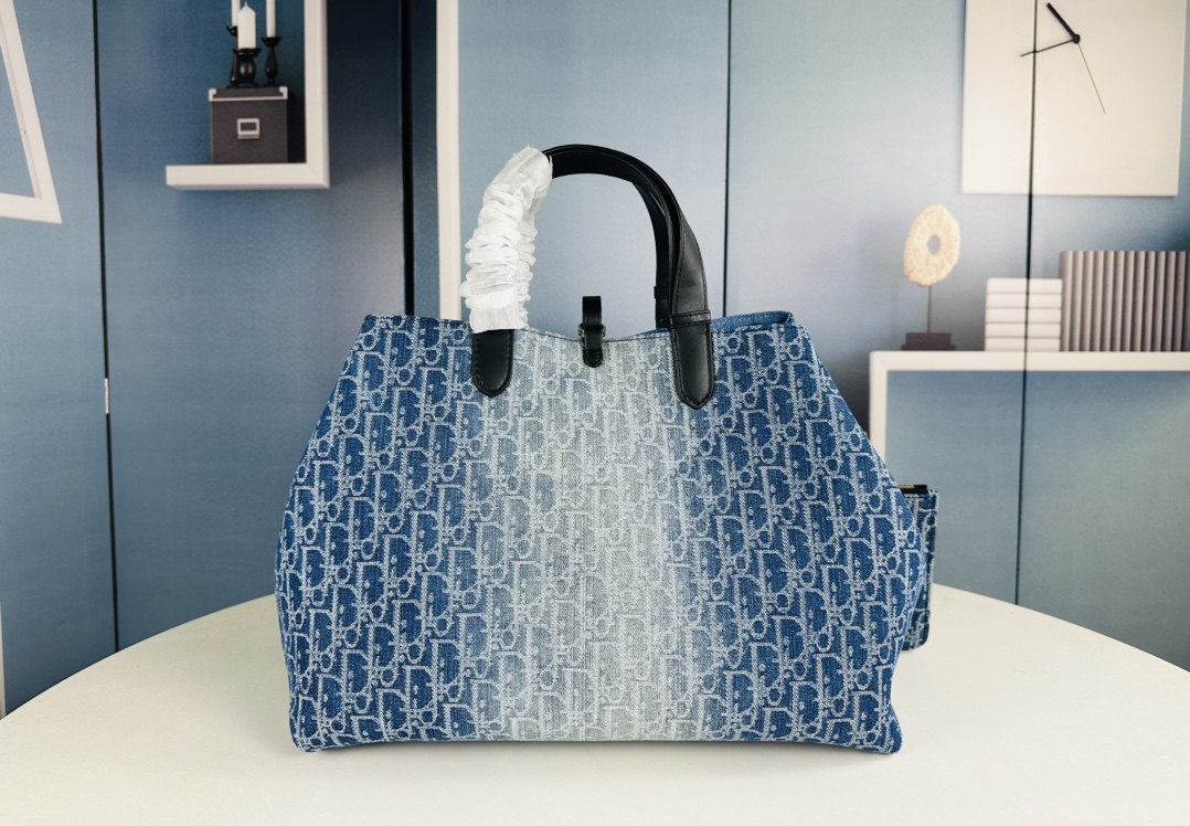 D Inspired Toujours Bag - Blue Denim D Inspired Oblique Jacquard - Gorchic - $136.99