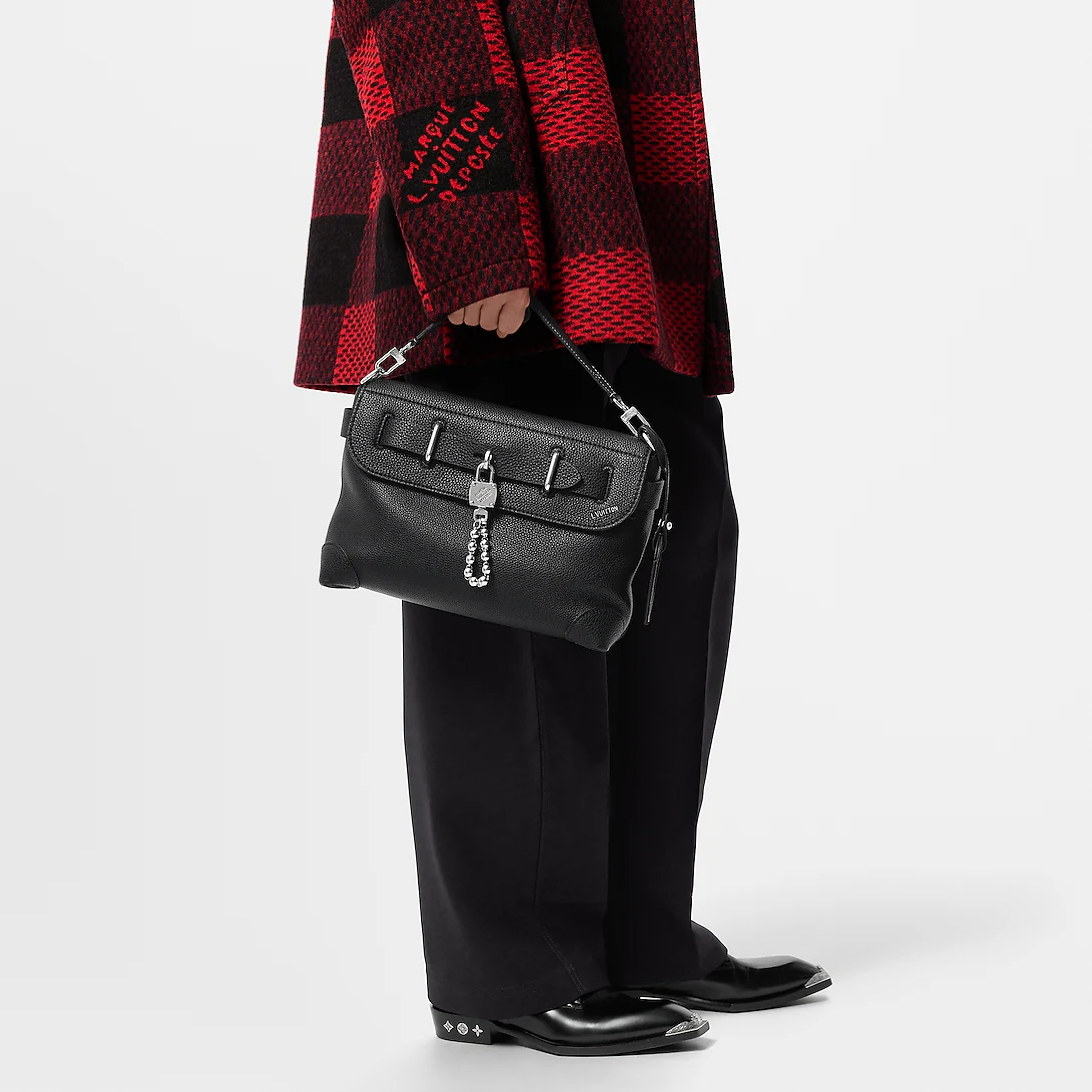 Designer Monogram Steamer Crossbody Black  Autres Cuirs Bag - Gorchic - $117.99