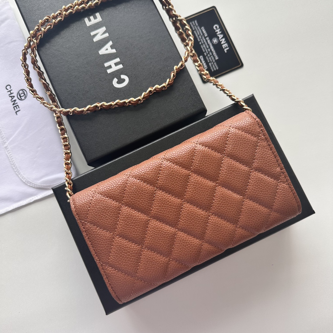 CC Inspired 23 Wallet on Chain- Brown Bag - Gorchic - $98.99