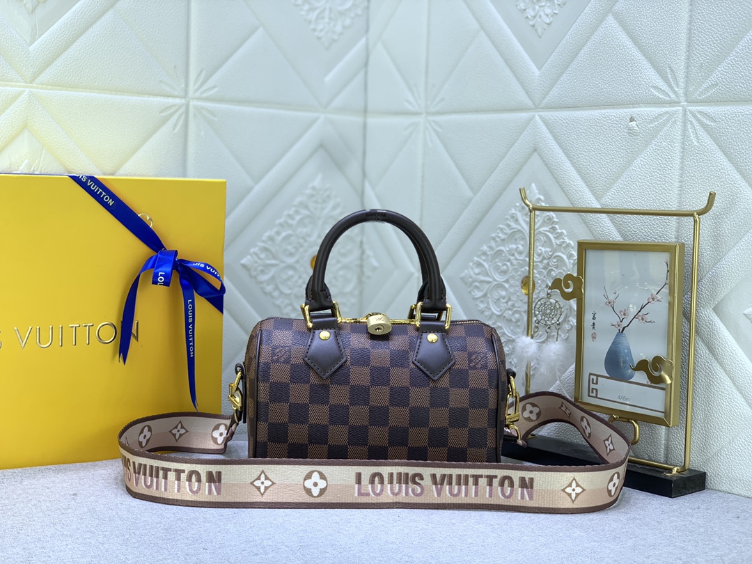 Designer Monogram Speedy Bandoulière 20 Damier Ebene Women Handbag - Bag - Gorchic - $117.99