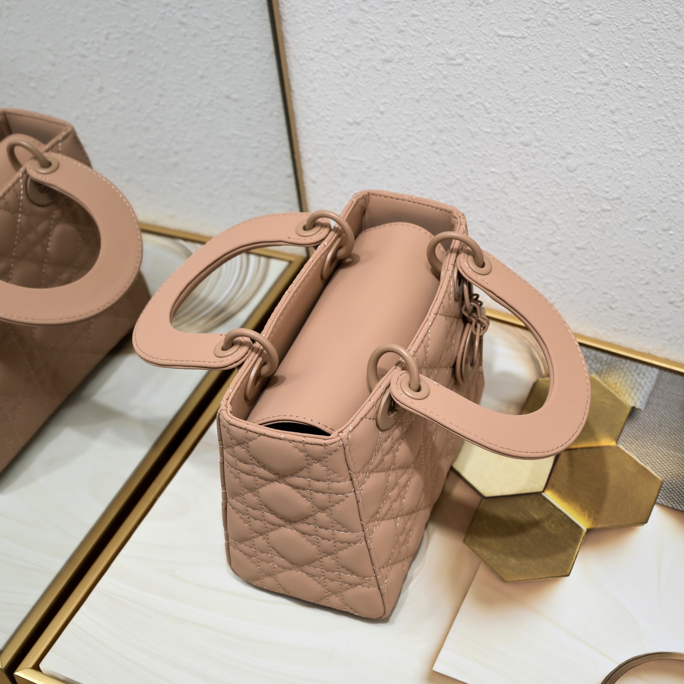 D Inspired Small Lady D Inspired Bag Blush Ultramatte Calfskin - Bag - Gorchic - $144.99