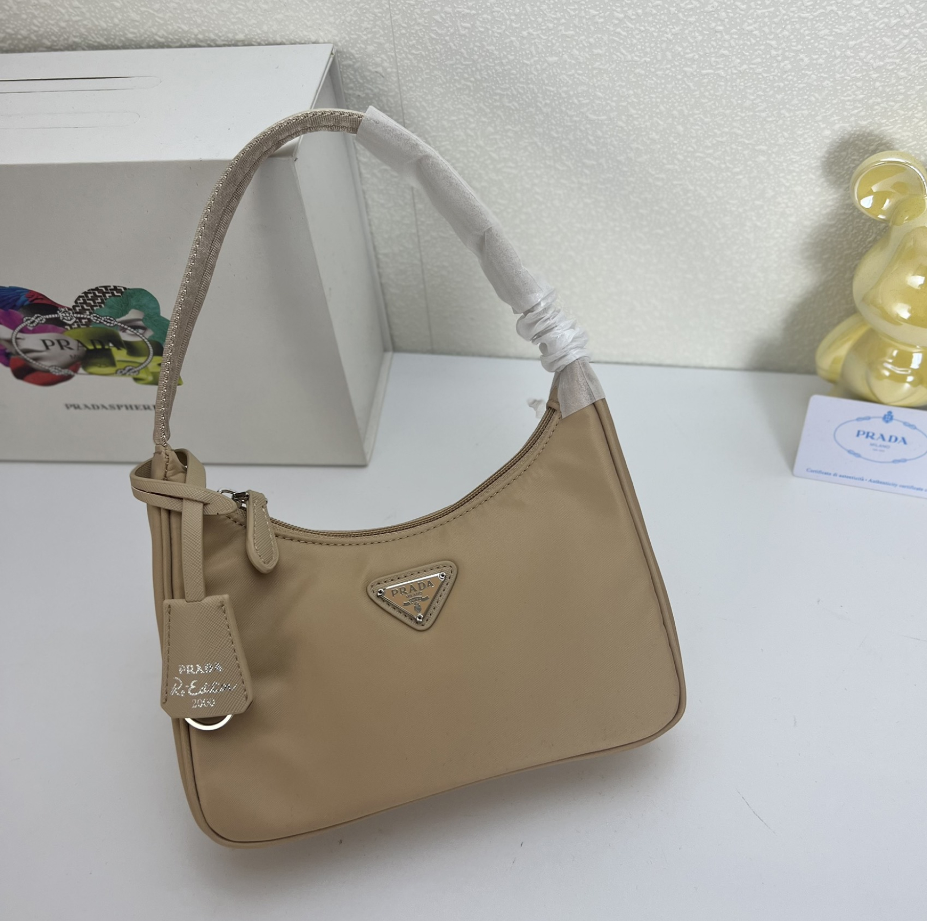 Saffiano texture Hobo Medieval Moon Bag - Khaki Bag - Gorchic - $93.99