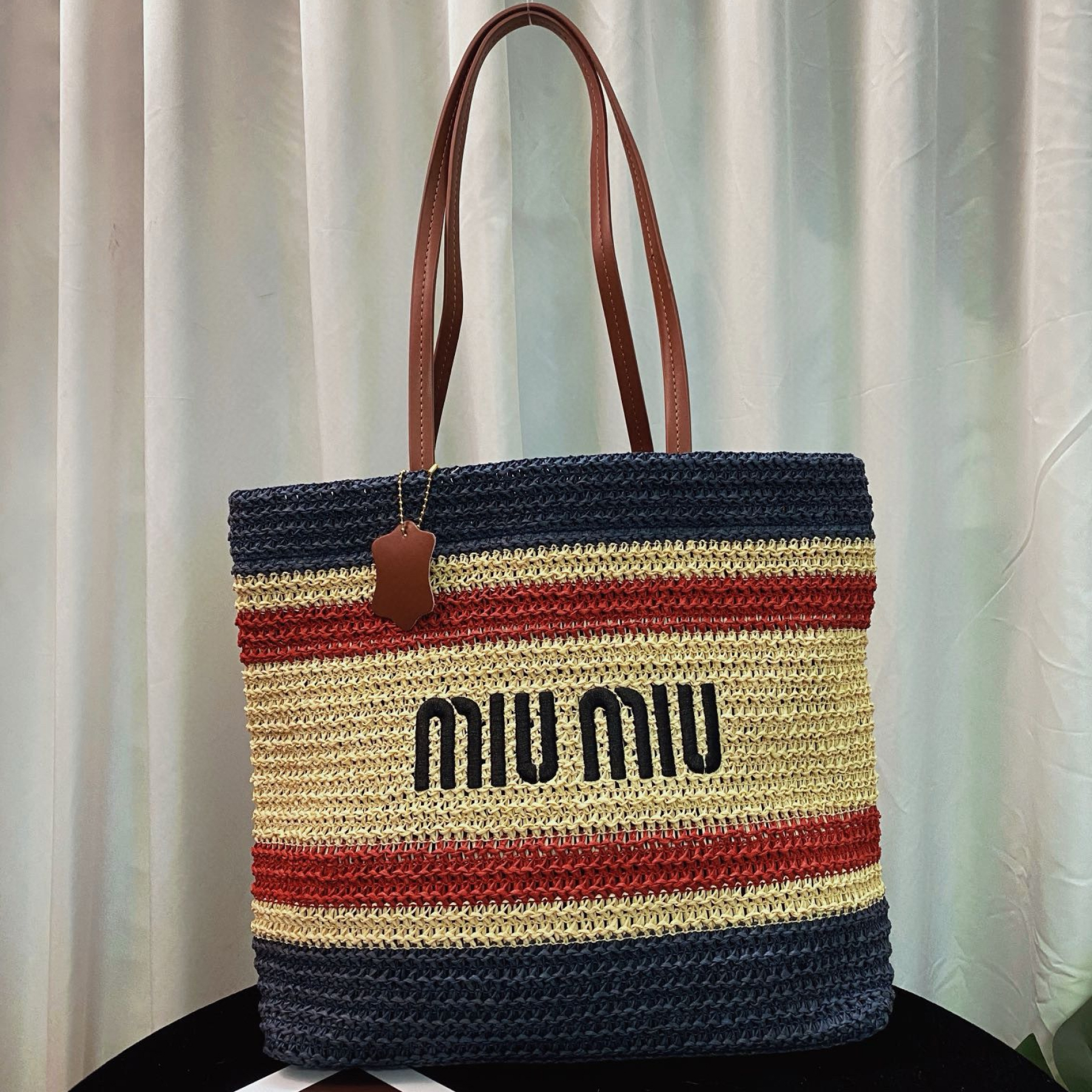 MU Faux Raffia Woven Tote Bag - Gorchic - $112.99