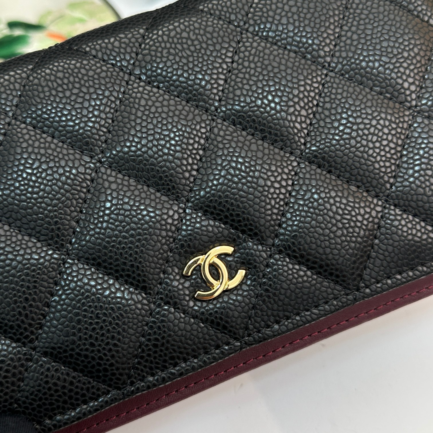 CC Inspired Wallet Quilted Caviar Gold-tone Black Wallet - Bag - Gorchic - $90.99