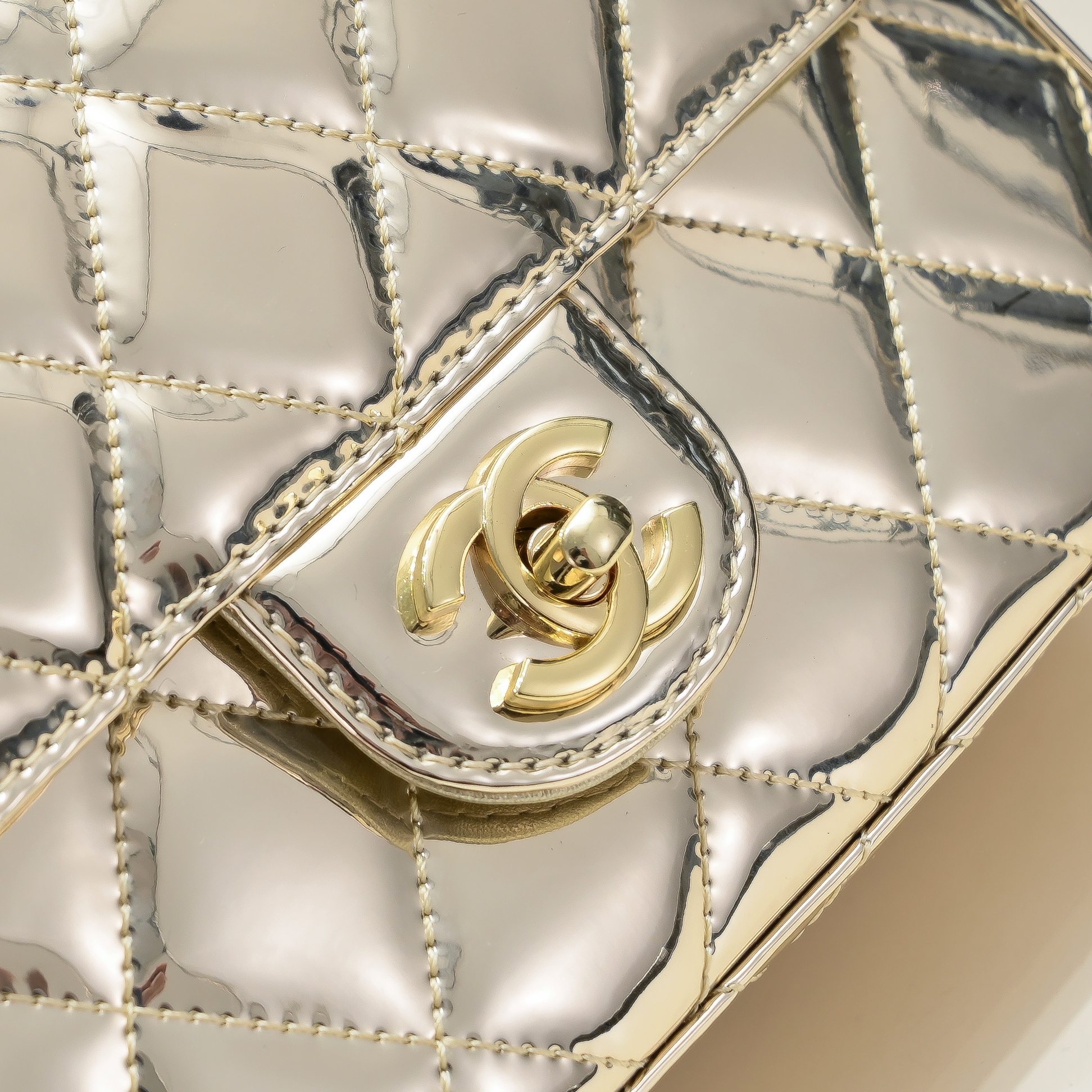 CC Inspired Mirror Mini Classic Flap with Star Coin Purse - Golden - Gorchic - $138.99