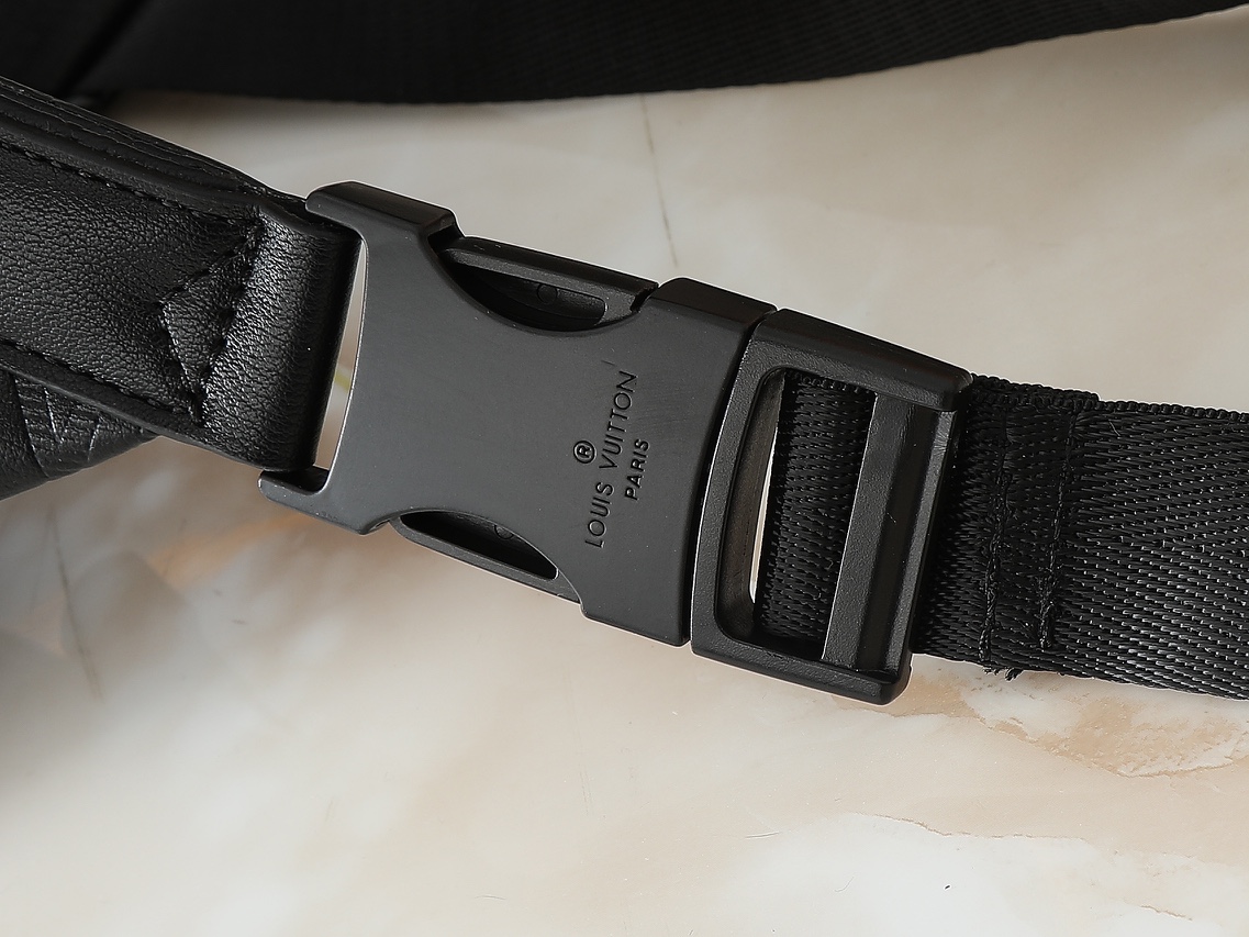 Designer Monogram Discovery Bum Bag - Black Embossed Bag - Gorchic - $123.99