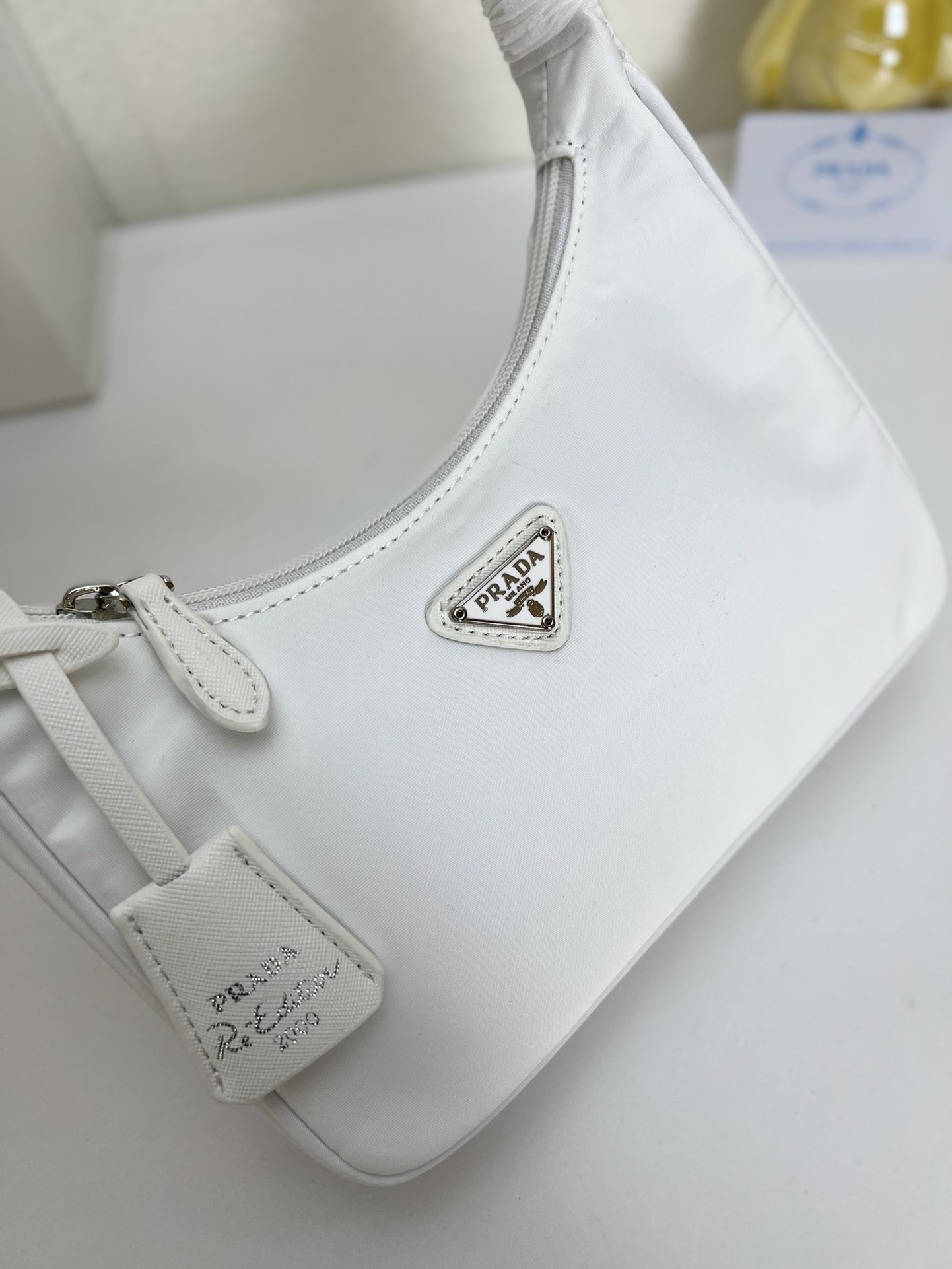 Saffiano texture Hobo Medieval Moon Bag - White Bag - Gorchic - $93.99