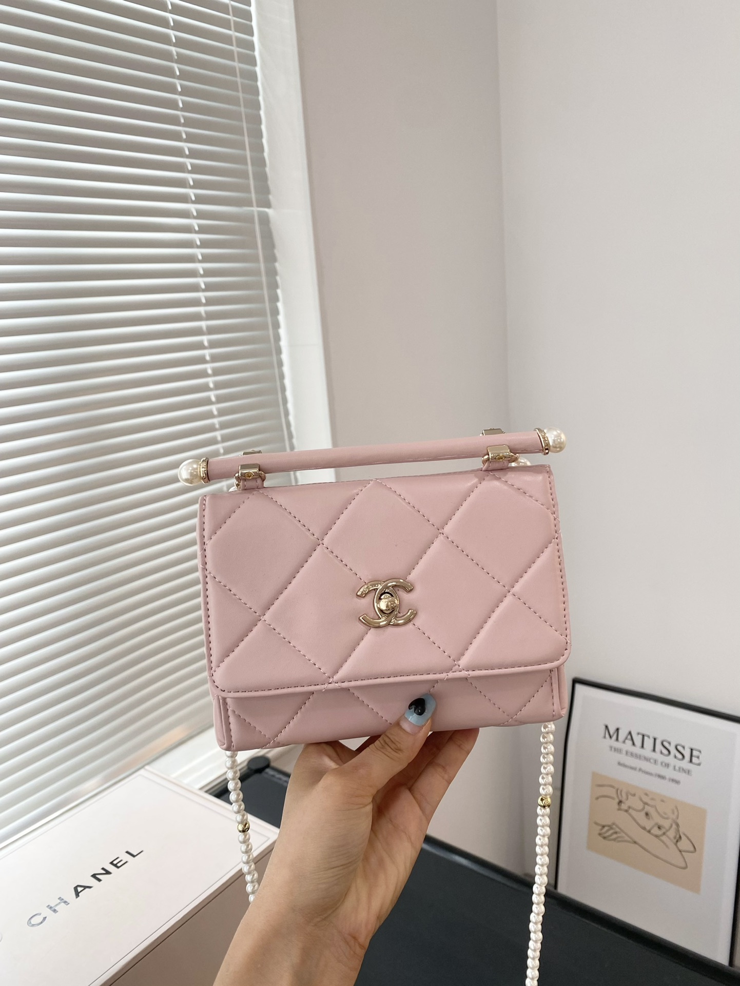 CC Inspired Mini Flap Bag with Top Handle-Pink - Bag - Gorchic - $135.99
