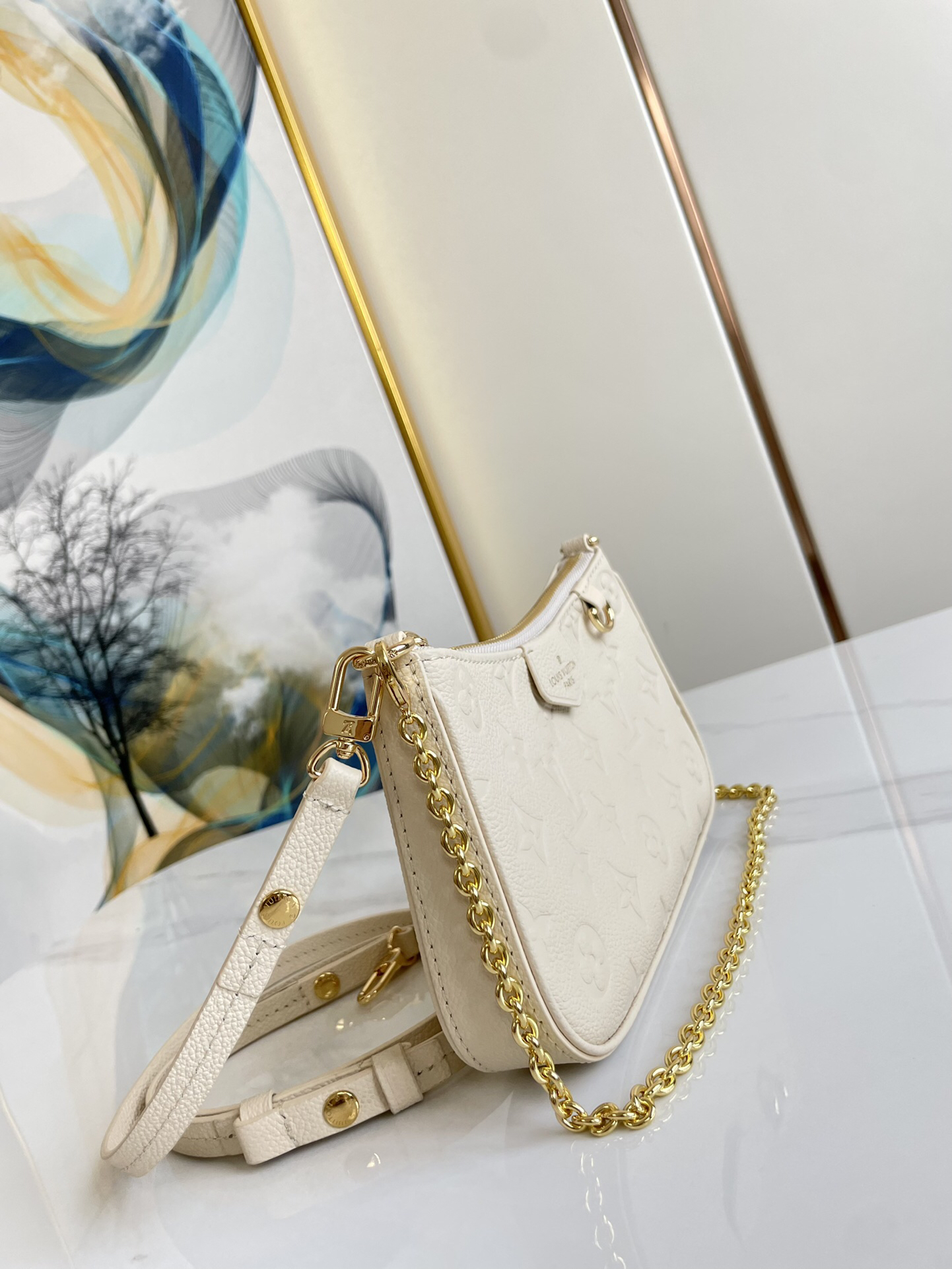 Designer Monogram Easy Pouch On Strap Handbag Cream - Bag - Gorchic - $129.99