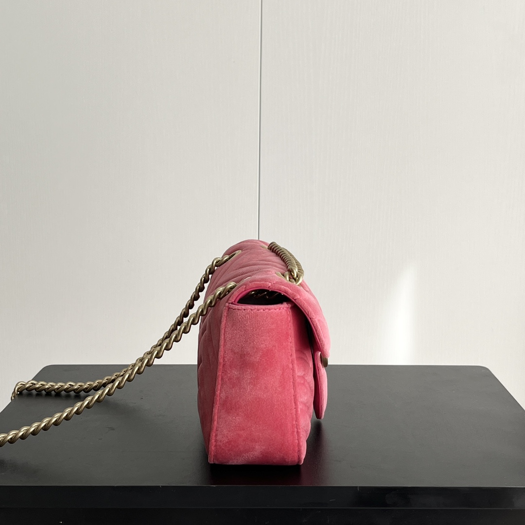 Double-G GG Marmont Veet Collection - Red Cherry Blossom Bag - Gorchic - $131.99