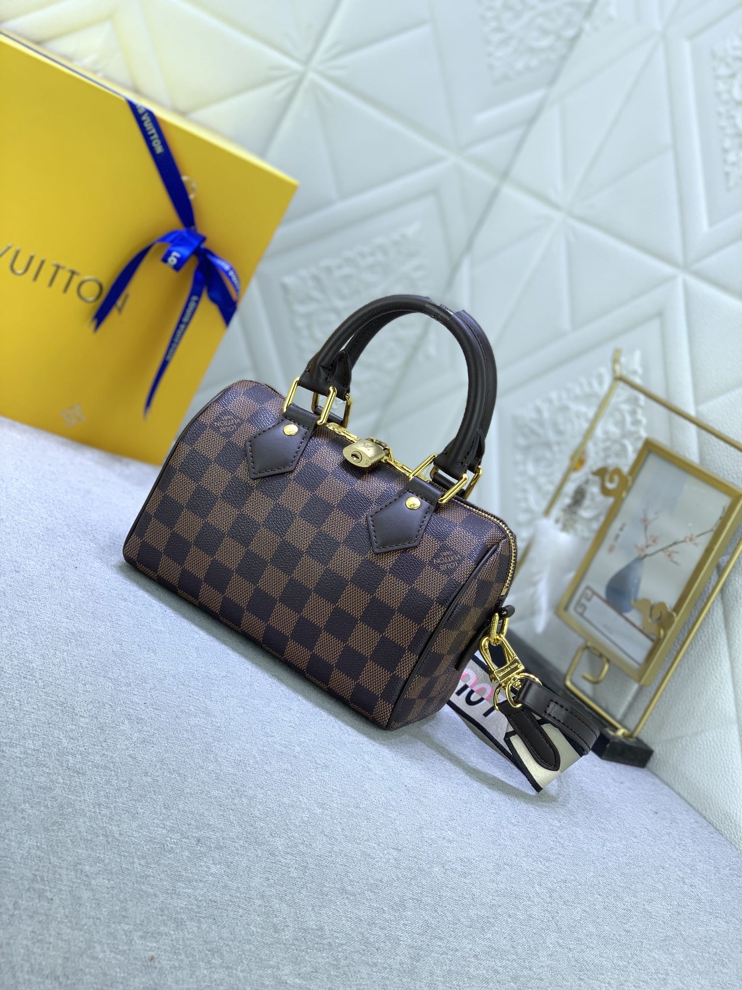 Designer Monogram Speedy Bandoulière 20 Damier Ebene Women Handbag - Bag - Gorchic - $117.99