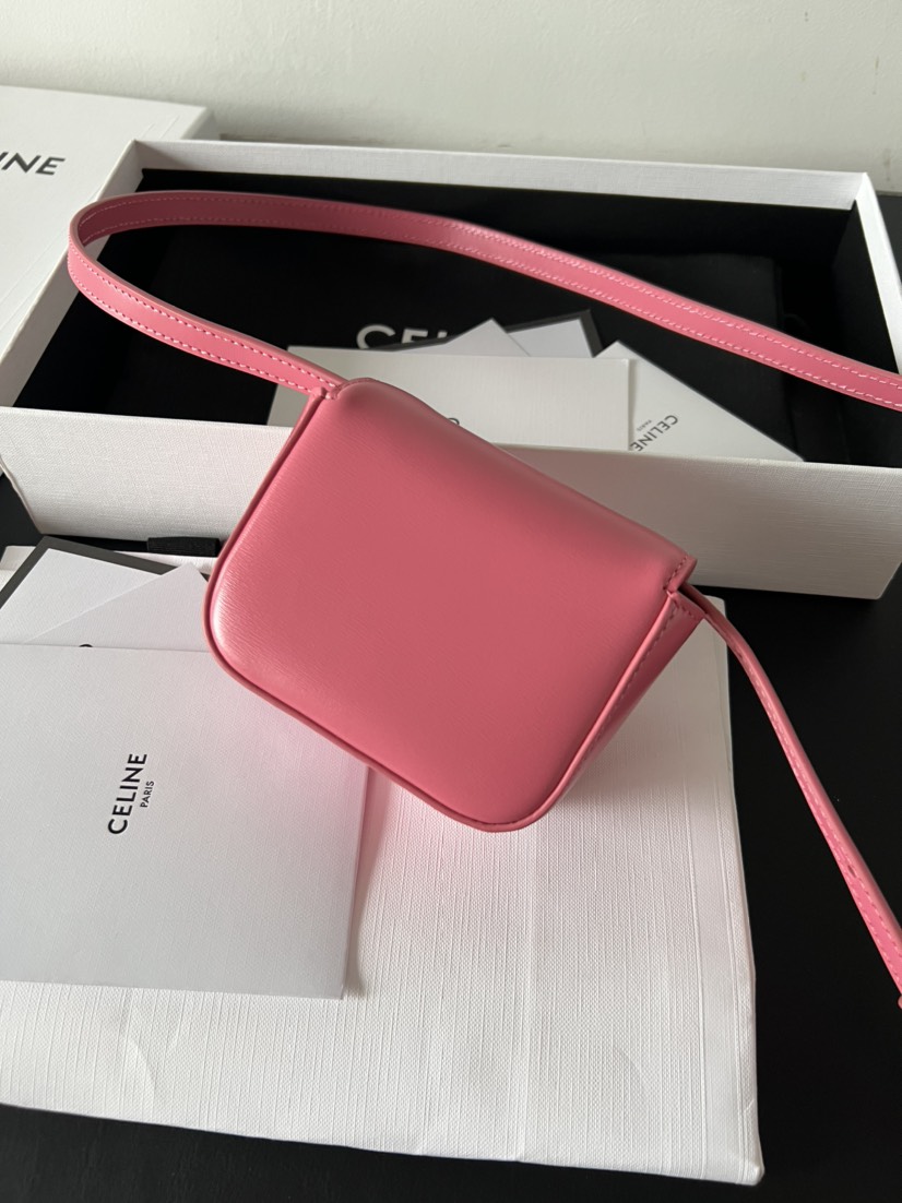 CL MINI TRIOMPHE IN SHINY CALFSKIN ROSE RED - Gorchic - $79.99