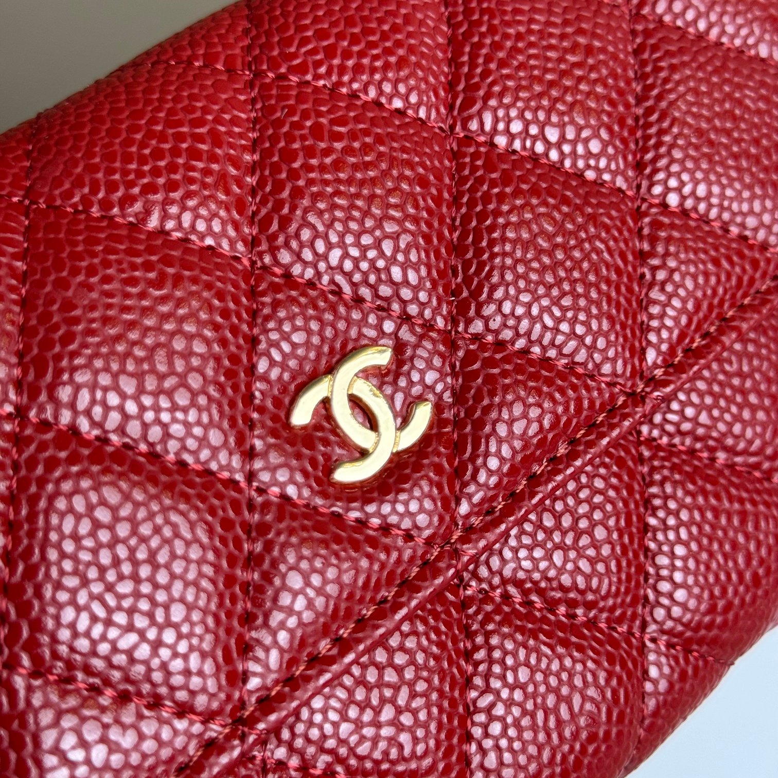 CC Inspired Counterfeit Caviar Leather Wallet-Red Wallet - Gorchic - $59.99