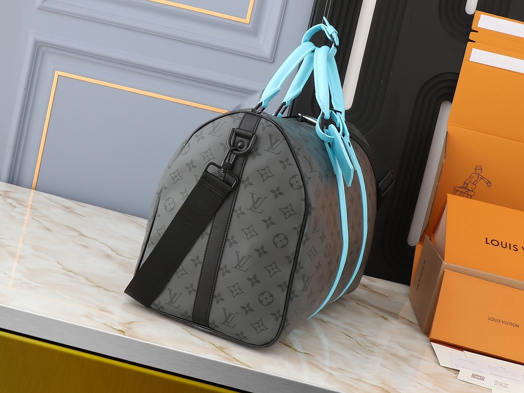 Designer Monogram  Keepall Travel Bag Multi Sizes Blue Grey- Bag - Gorchic - $167.99