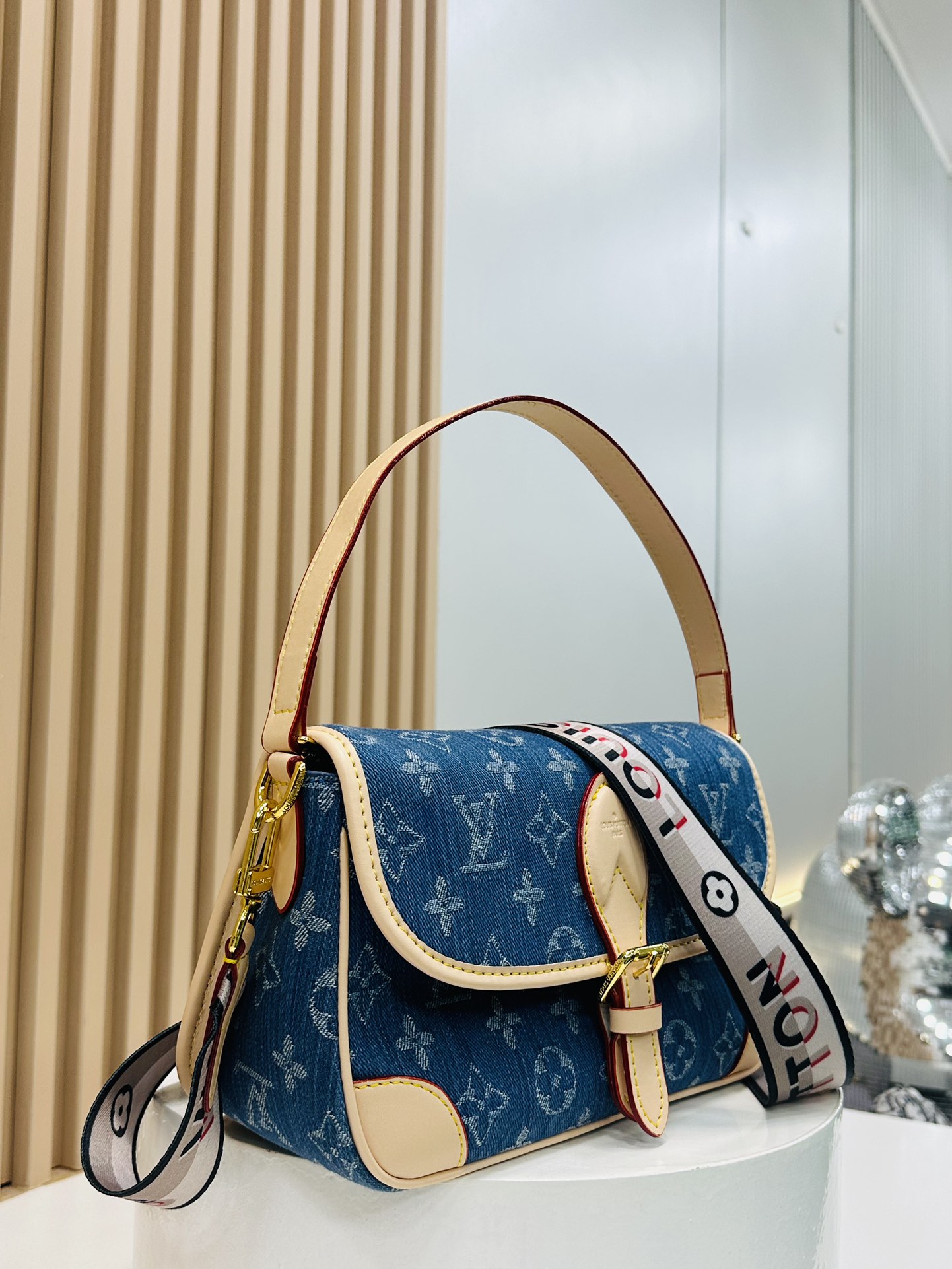 Designer Monogram  Diane NM Handbag Monogram Canvas - Denim - Bag - Gorchic - $131.99