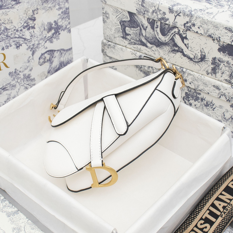 D Inspired Saddle Latte Grained Calfskin Bags With Wide Strap - Bag - Gorchic - $148.99