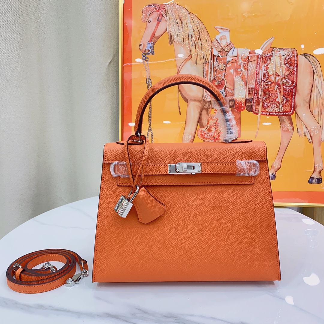 H-Inspired Kelly Haze Orange Silver Hardware - Bag - Gorchic - $148.99