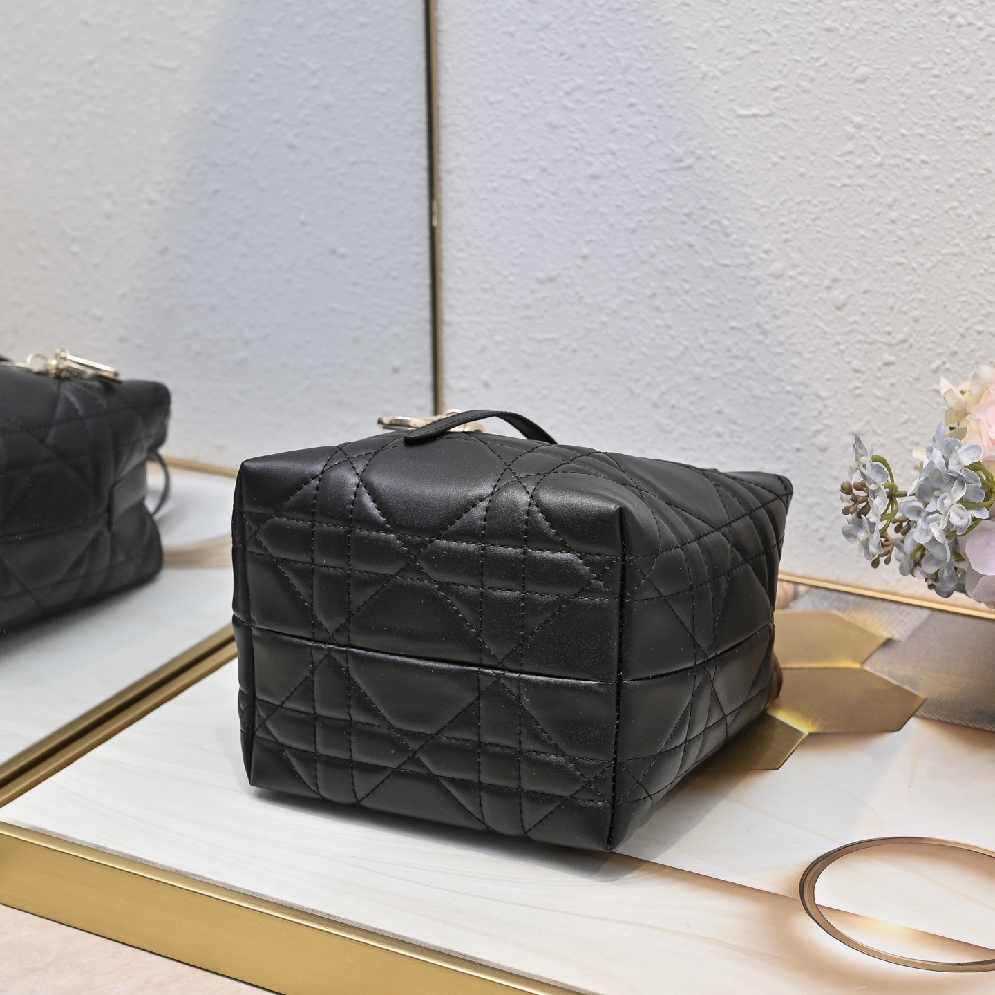 D Inspired Toujours Bag - Black Macrocannage Calfskin - Gorchic - $136.99