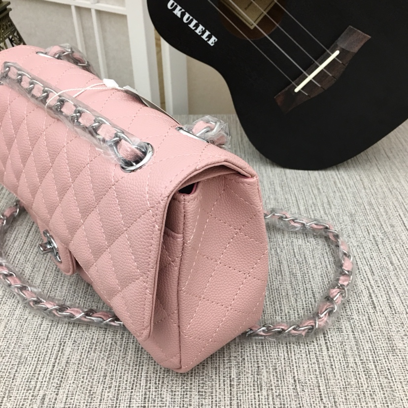 CC Inspired Classic Double Flap Bag Pink Caviar Sier Hardware - Bag - Gorchic - $122.99