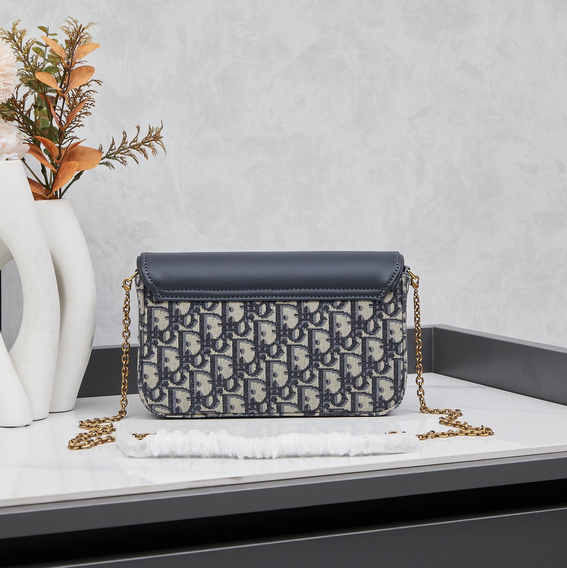 D Inspired Saddle Blue Chain Pouch Bag - Gorchic - $122.99