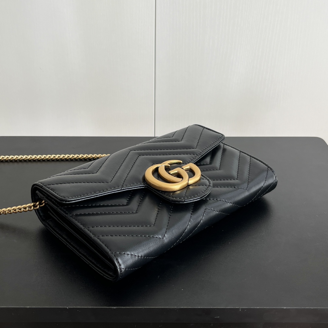 Double-G Marmont Chain Wallet - BlackWallet - Gorchic - $123.99