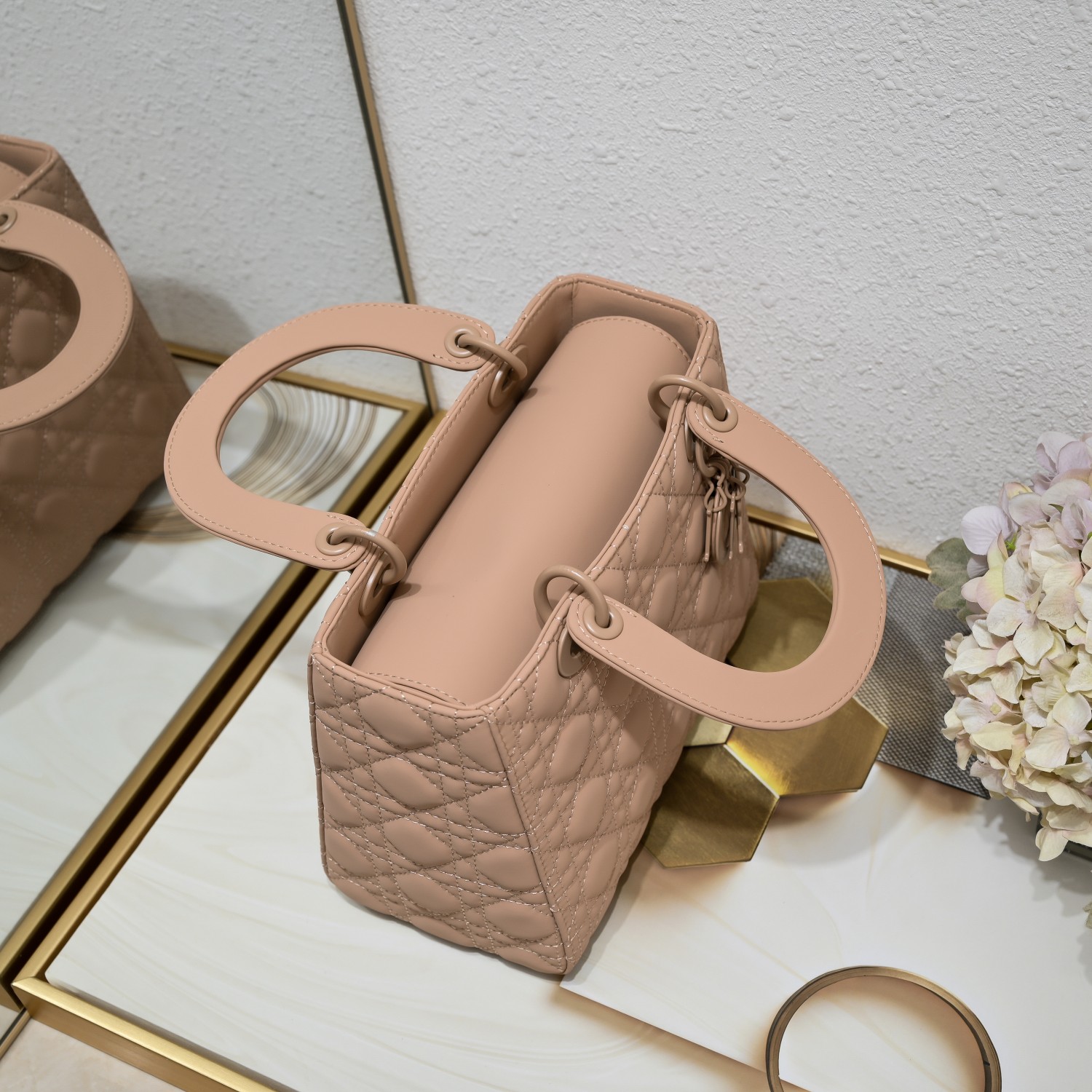 D Inspired Medium Lady D Inspired Bag Blush Ultramatte Calfskin - Bag - Gorchic - $146.99