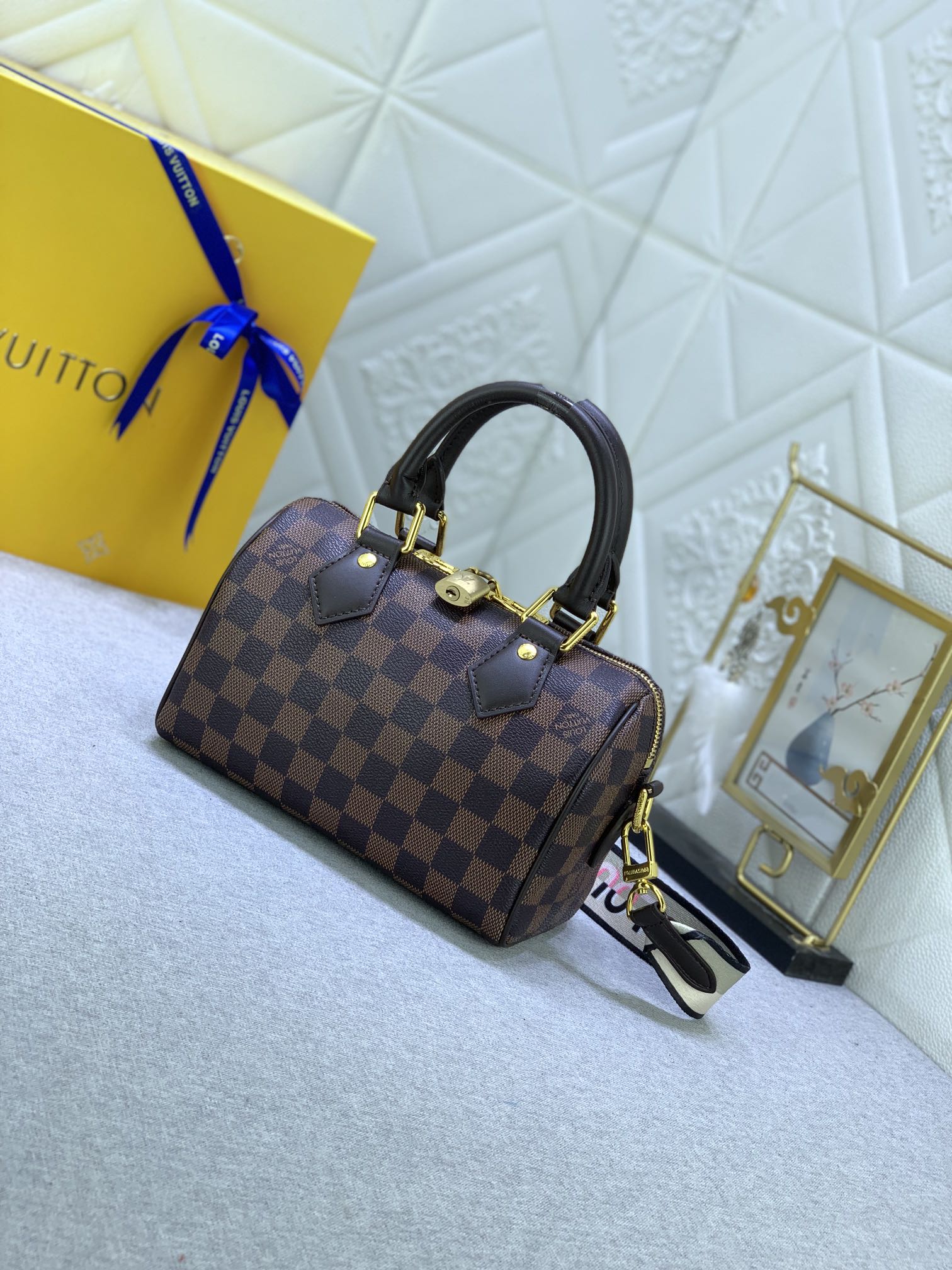 Designer Monogram Speedy Bandoulière 20 Damier Ebene Women Handbag - Bag - Gorchic - $117.99