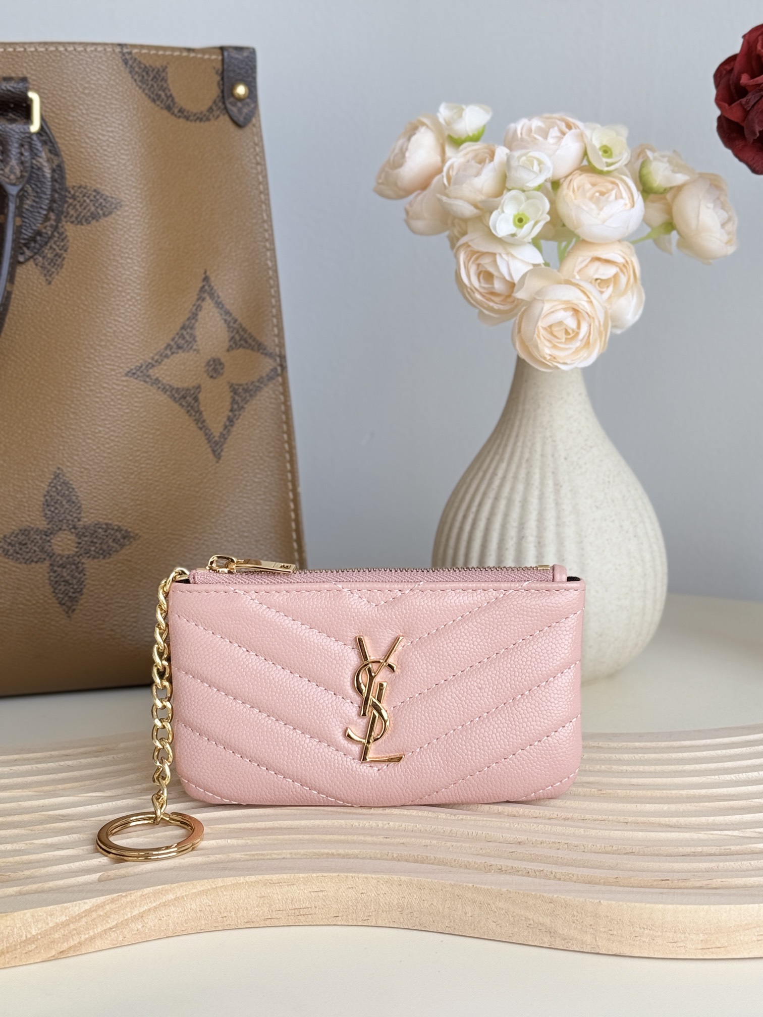 Lady Designer Ball-Patterned Cowhide Wallet -Pink Wallet - Gorchic - $55.99