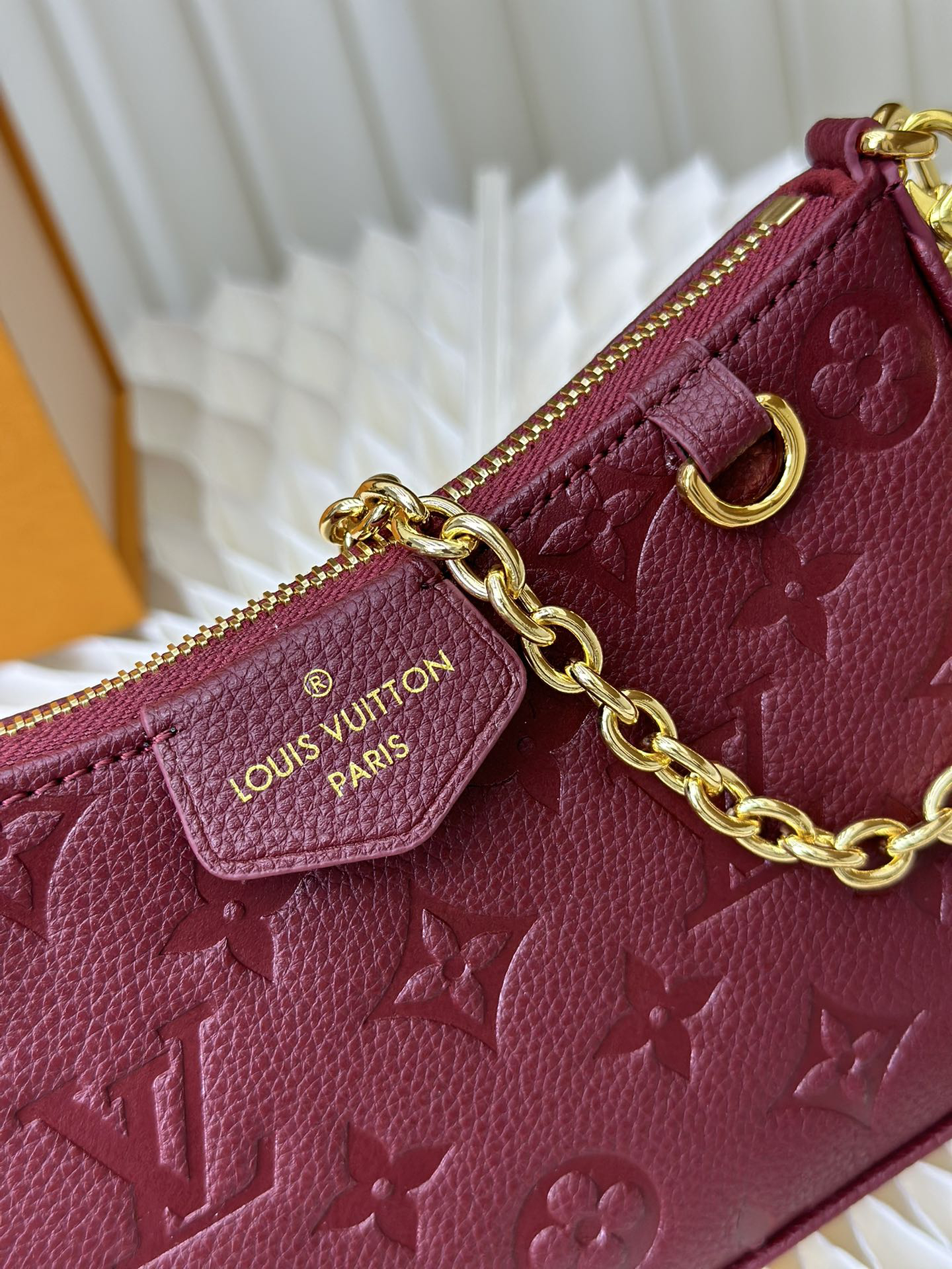 Designer Monogram Easy Pouch On Strap Handbag - Red - Gorchic - $107.99