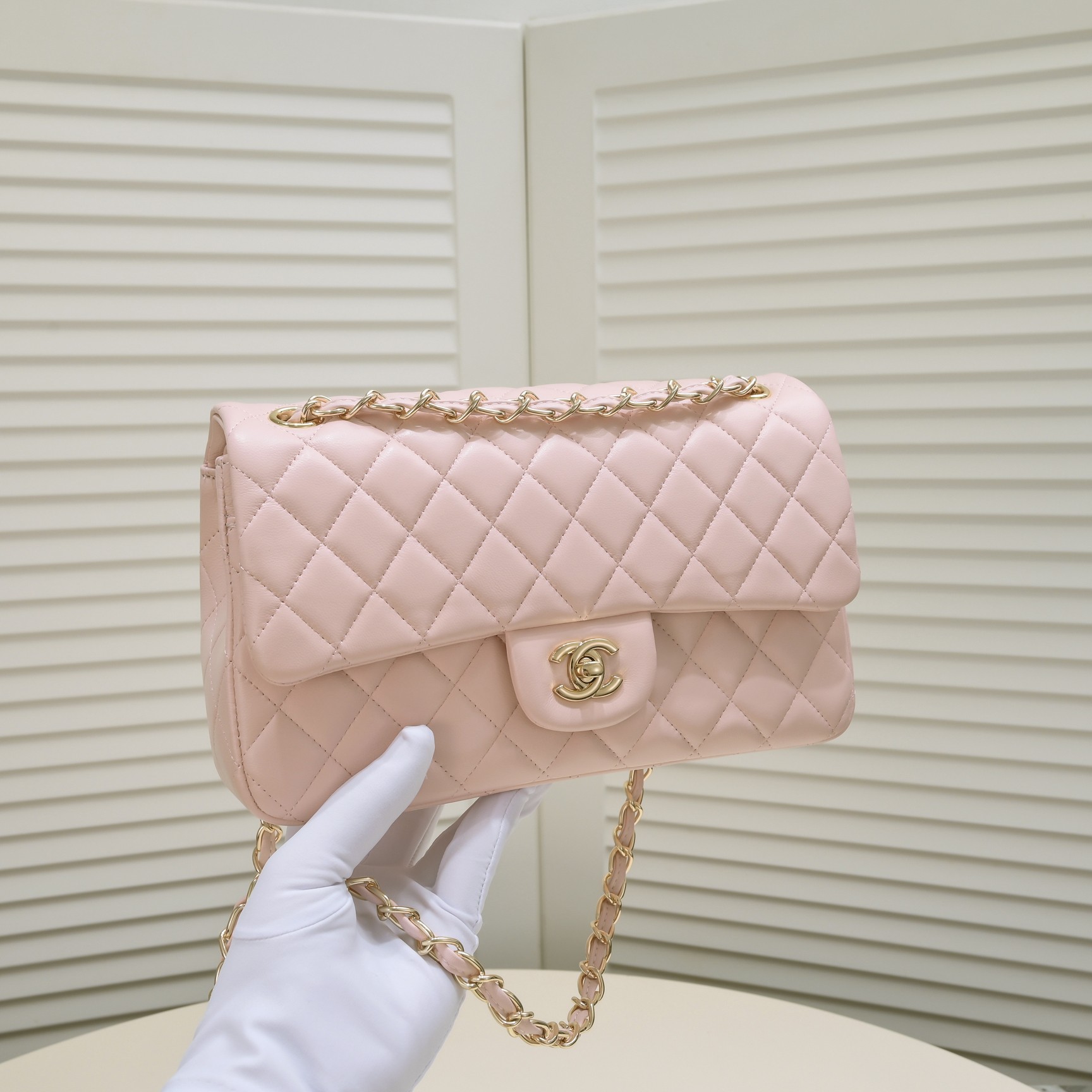 CC Inspired Classic Double Flap Bag Pink Golden Hardware - Bag - Gorchic - $122.99