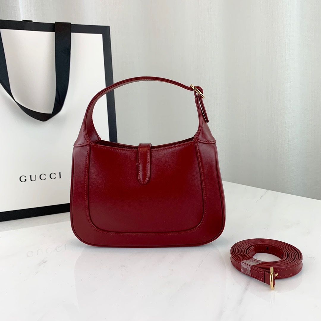 Double-G Boarded Dyana Lux Calfskin Mini Jackie 1961 Hobo New Cherry Red - Bag - Gorchic - $110.99