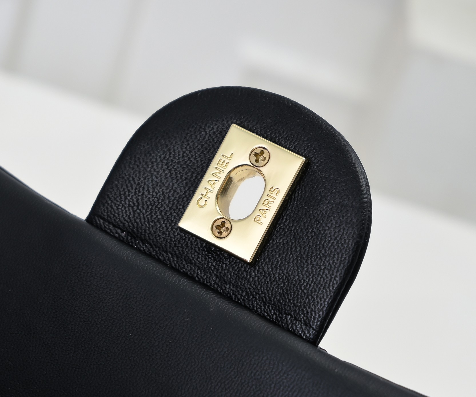 CC Inspired Classic Flag Bag CC Pearl Crush Mini Square Flap Bag Black Calfskin Antique Gold Hardware - Bag - Gorchic - $127.99