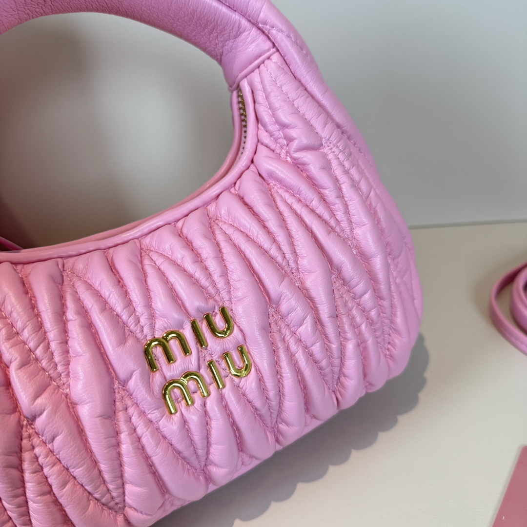 MU Wander matelassé nappa leather hobo bag handbag - Bag - Gorchic - $114.99