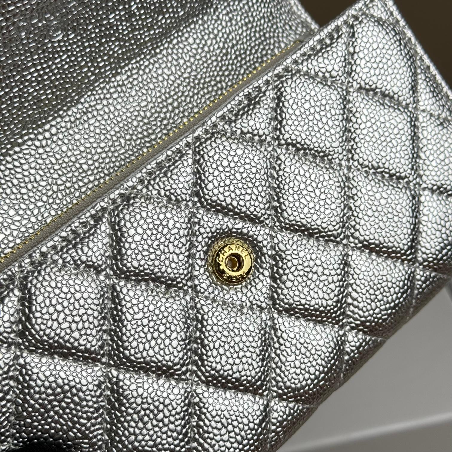 CC Inspired Counterfeit Caviar Leather Wallet-Sier Fish Seed Pattern Wallet - Gorchic - $59.99