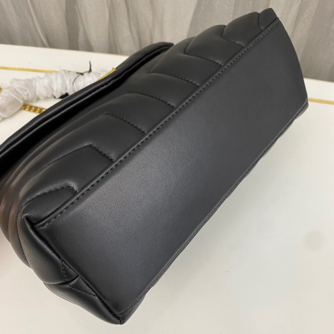 Lady Designer Loulou Small Quilted Leather Shoulder Bag Black - Bag - Gorchic - $121.99