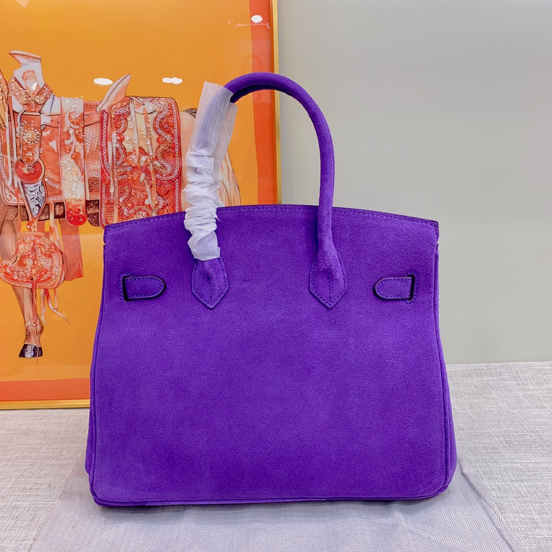 H-Inspired Birkin Bag Doblis Bag Golden Hardware Bag-Purple Bag - Gorchic - $205.99