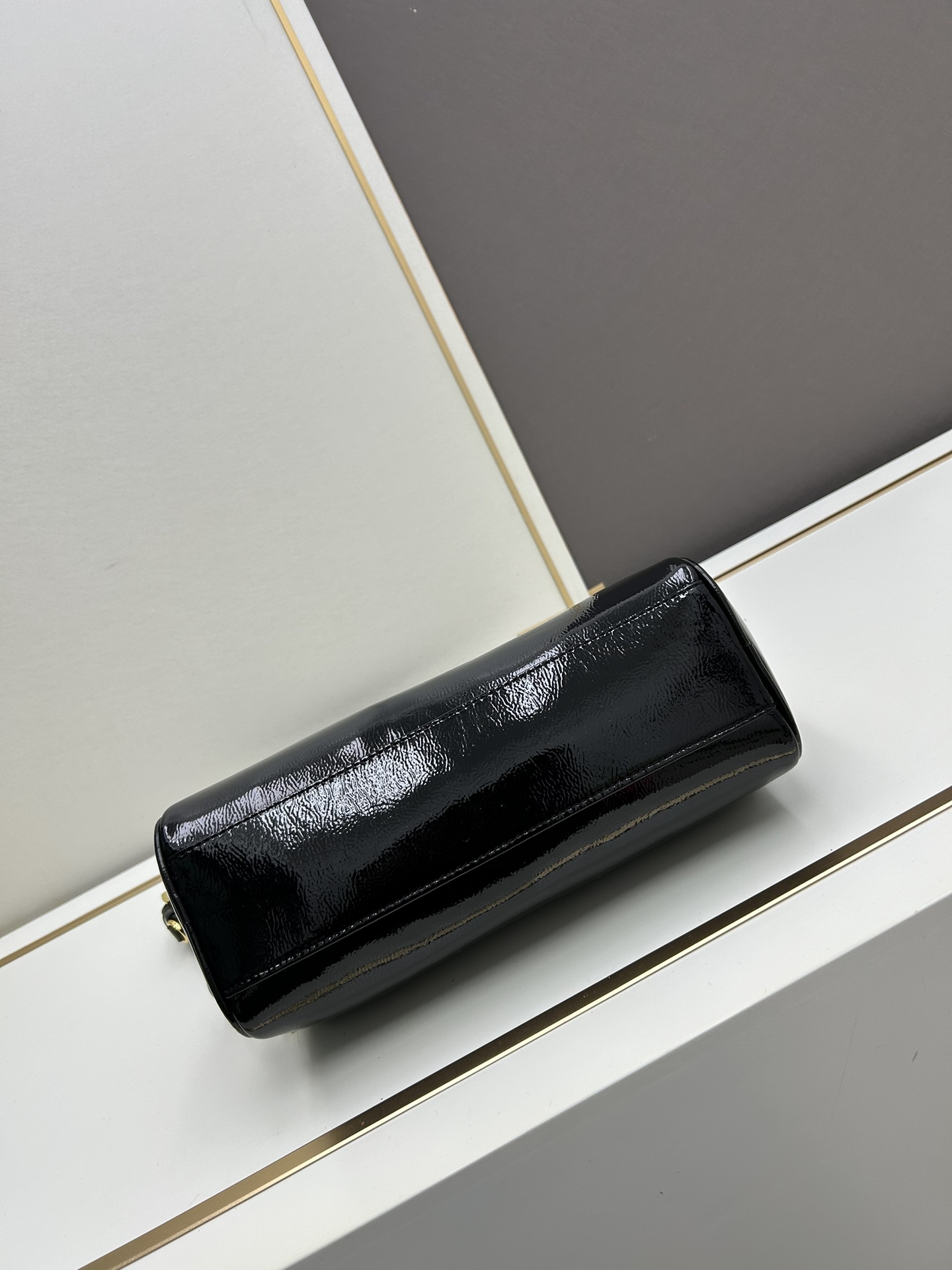 Saffiano texture Aimée Suede Shoulder Black Bag - Gorchic - $186.99