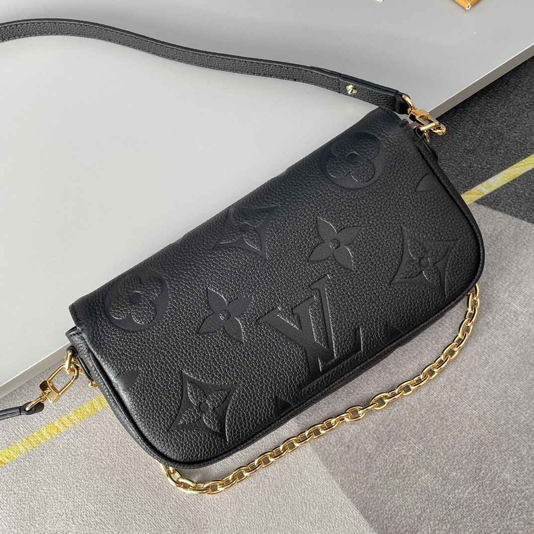 Designer Monogram Empreinte Monogram Leather Black Wallet On Chain Ivy - Bag - Gorchic - $118.99